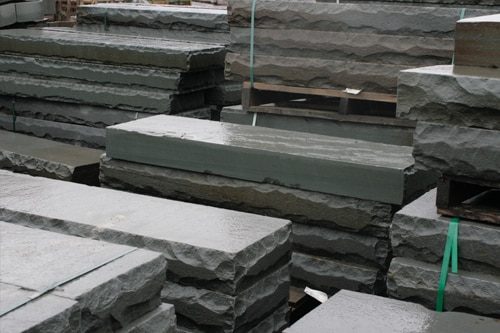 Snapped-edge bluestone steps