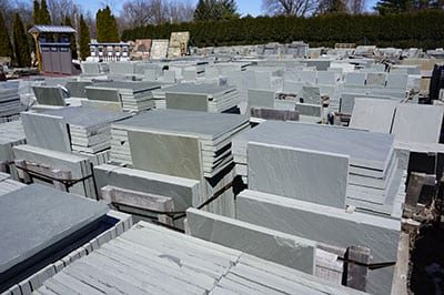 Bluestone slab inventory in the stone yard
